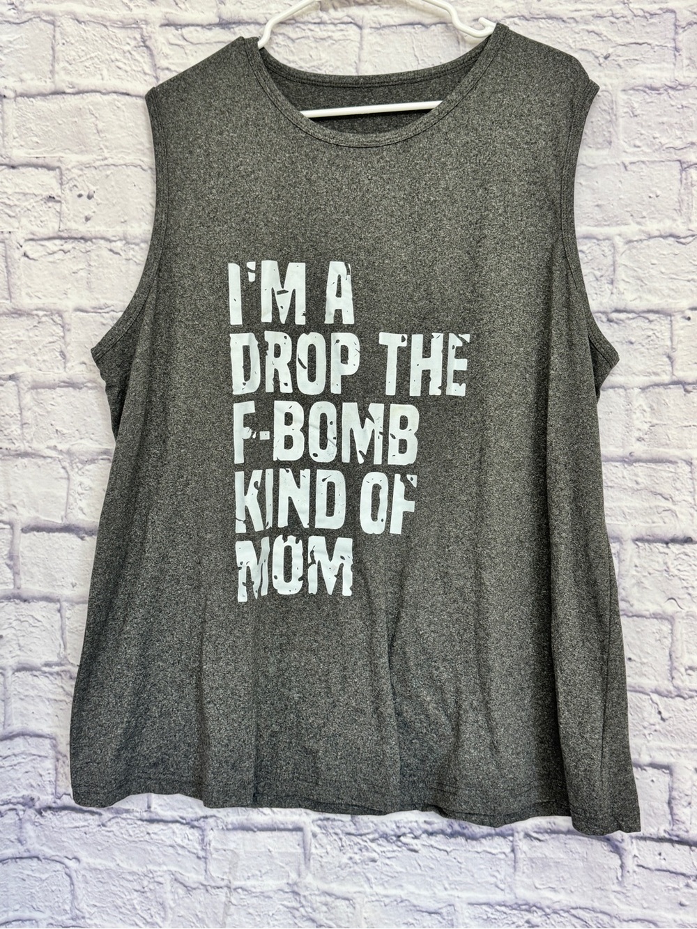 Graphic‎ Sleeveless Women’s Top - Dark Gray “I’m a Drop the F-Bomb Kind of Mom”